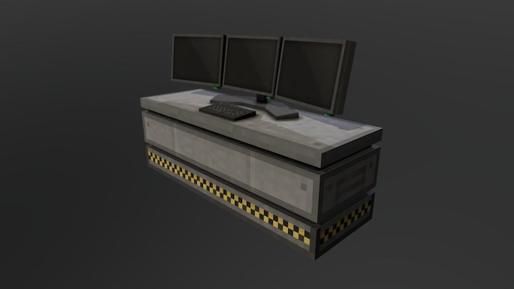 Security Desk Wide 3D Model
