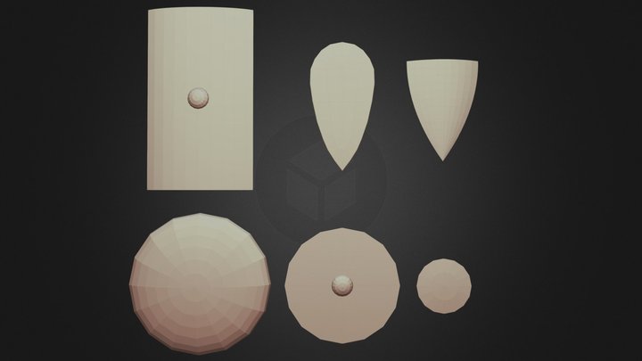 A simple basic package of Shield forms 3D Model