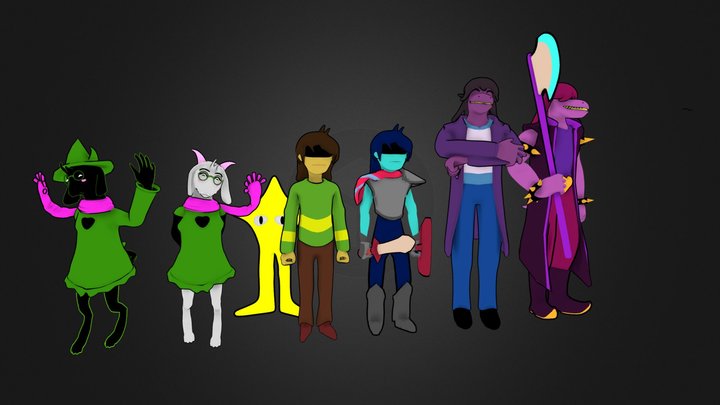 DELTARUNE - DELTA WARRIORS / Fun gang 3D Model
