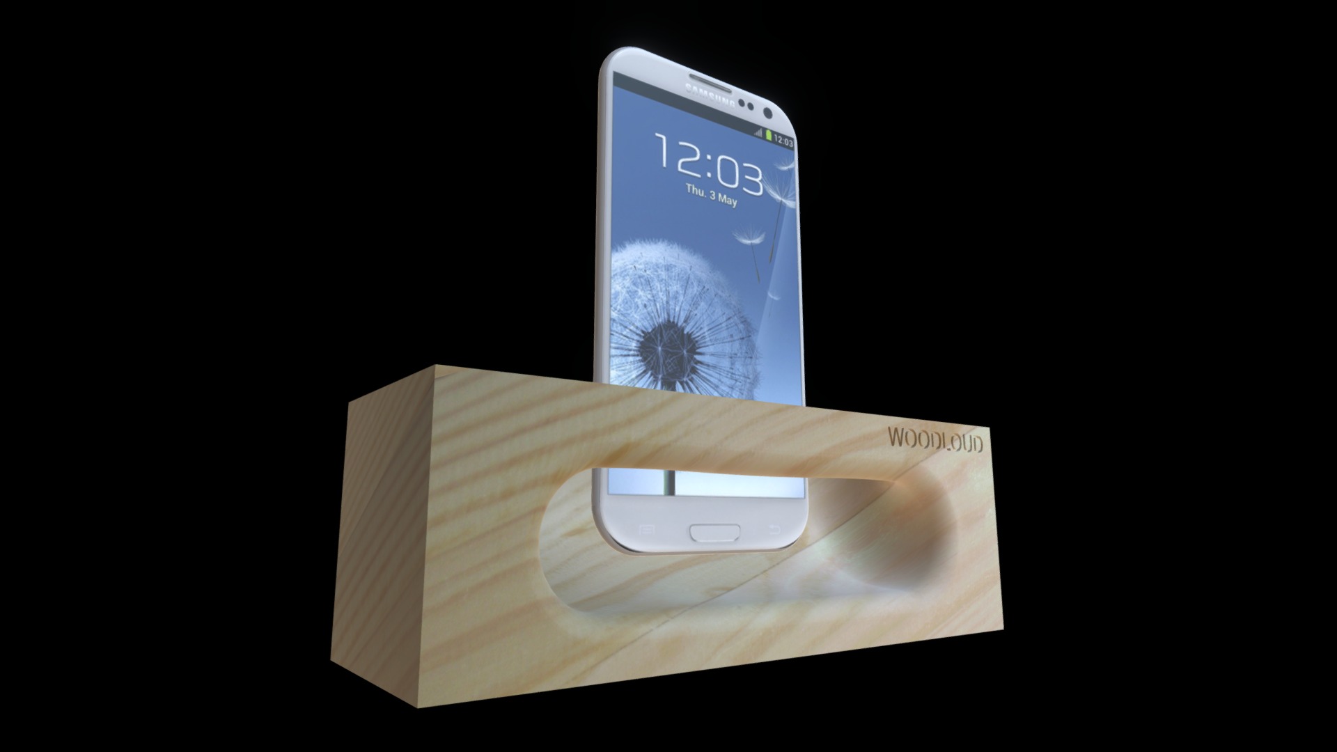 3D model Woodloud - This is a 3D model of the Woodloud. The 3D model is about a cell phone on a box.