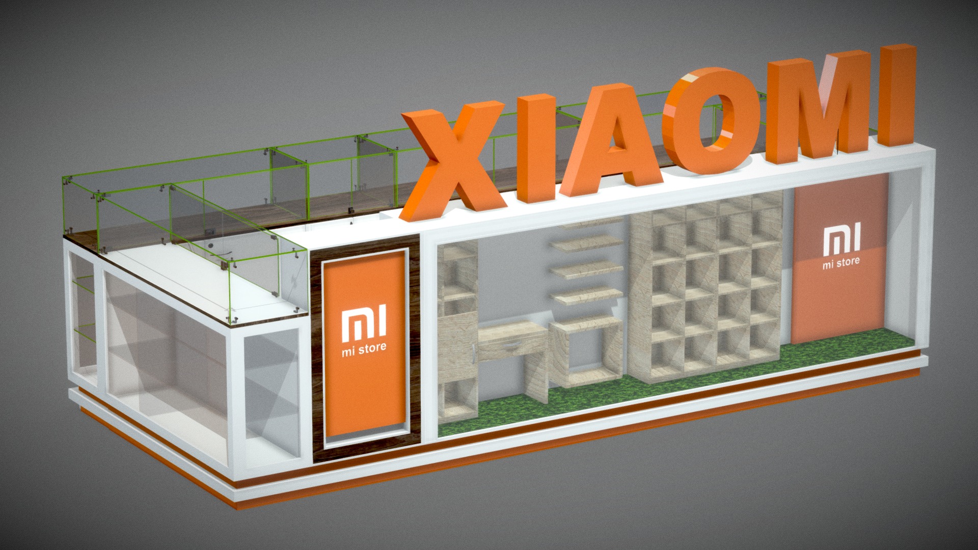 3D model mall kiosk xiaomi - This is a 3D model of the mall kiosk xiaomi. The 3D model is about graphical user interface.