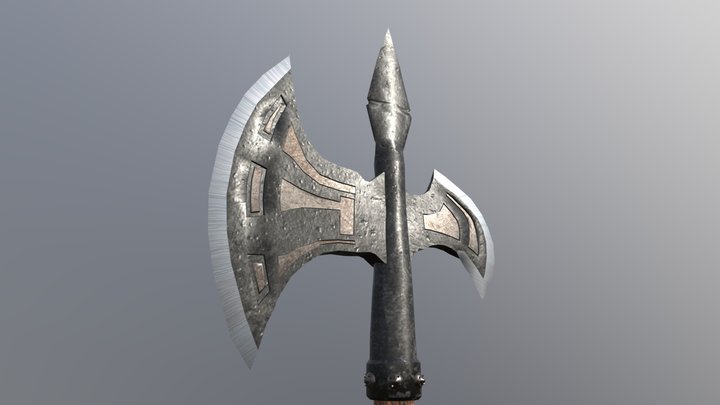 Medieval Battle Axe 3D Model