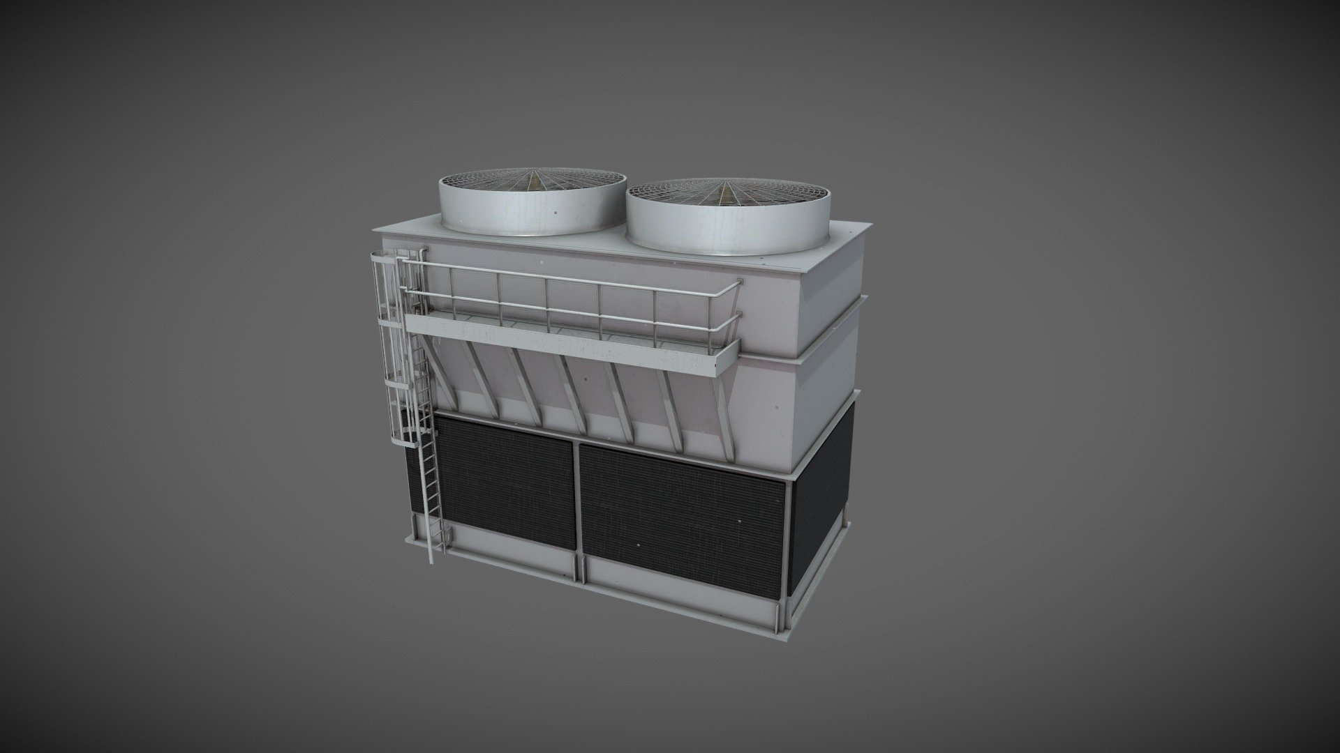 2 Fan Cooling tower - 3D model by noaliang [5d8b947] - Sketchfab