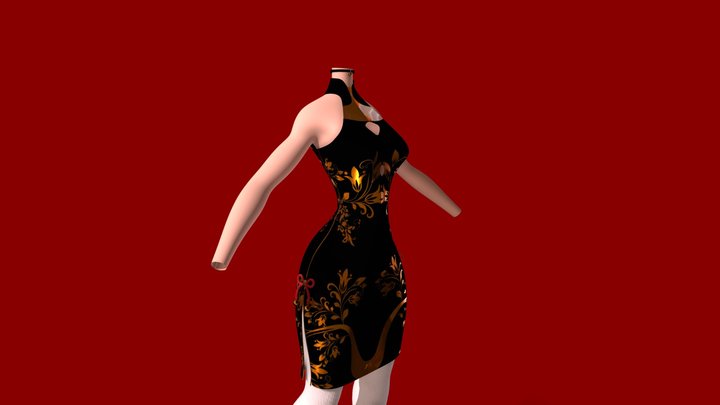 Chinese dress 3D Model