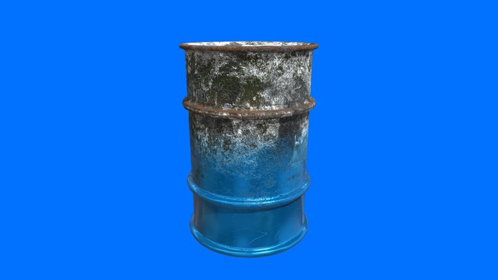 Old Rusty Metal Barrel 3D Model