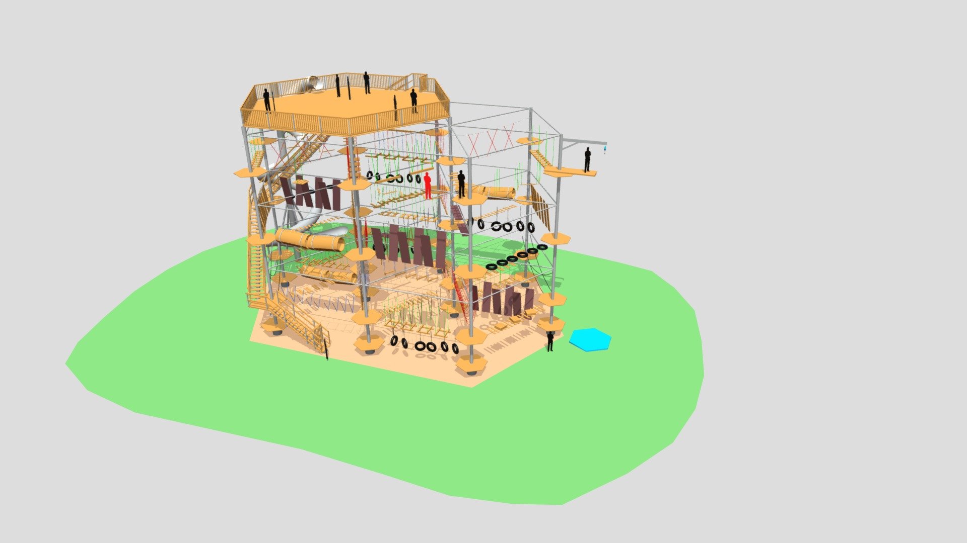 KristallTurm High Ropes Course Concept 3D model by KristallTurm
