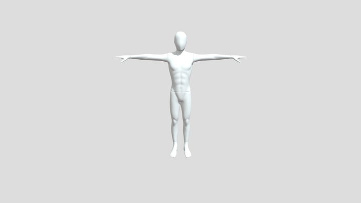 Male Base Mesh (T- Pose)+(Rigged) 3D Model