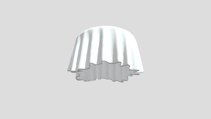 3D Luxury Plan Round White Tablecloth 3D Model
