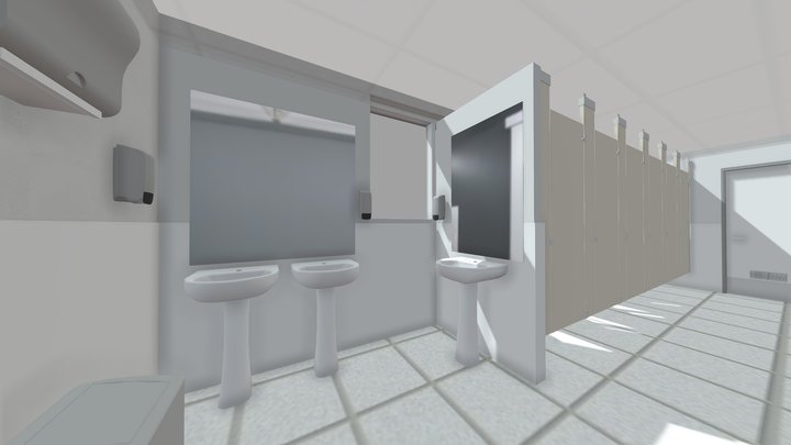 Baños 2do piso FuncionariAs - Huerfanos 3D Model