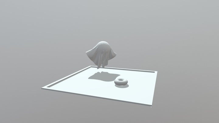 Ghost encounters unusual object. 3D Model