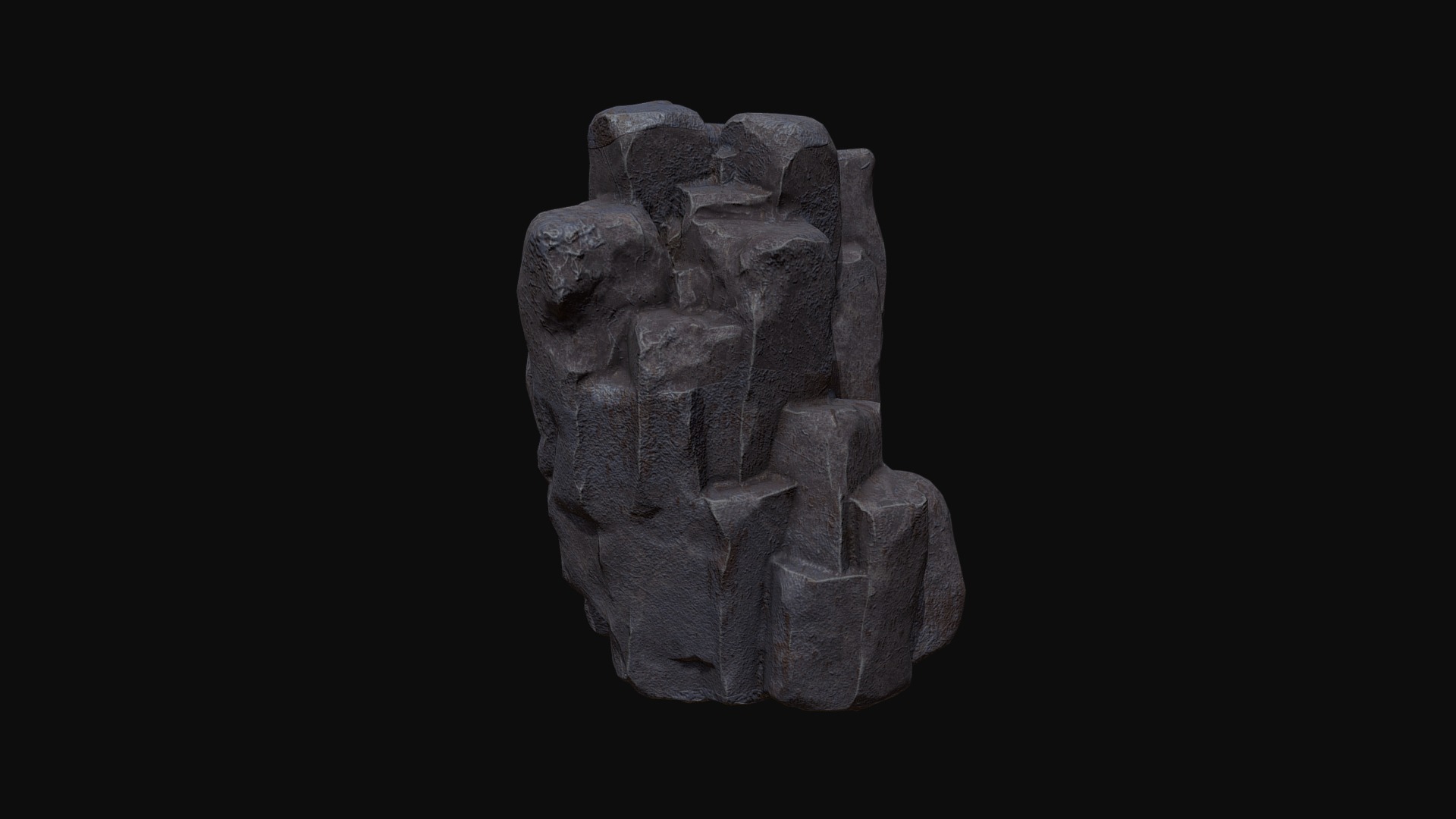 3D model Low poly sci fi column grey rock - This is a 3D model of the Low poly sci fi column grey rock. The 3D model is about a stone sculpture of a person.