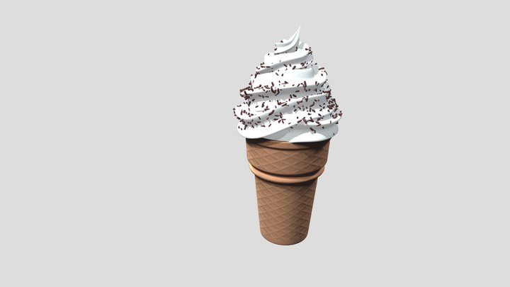 Ice cream & cone 3D Model