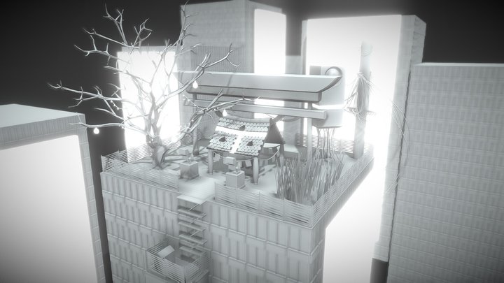 Cyberpunk Shrine 3D Model