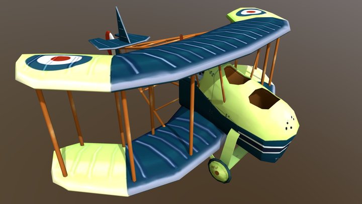 Stylized WW1 Airplane 3D Model