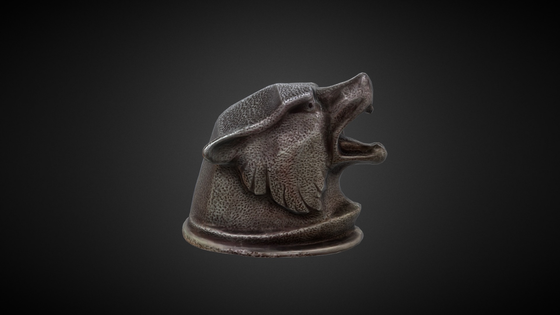 3D model Wolf head asset - This is a 3D model of the Wolf head asset. The 3D model is about a stone sculpture of a head.