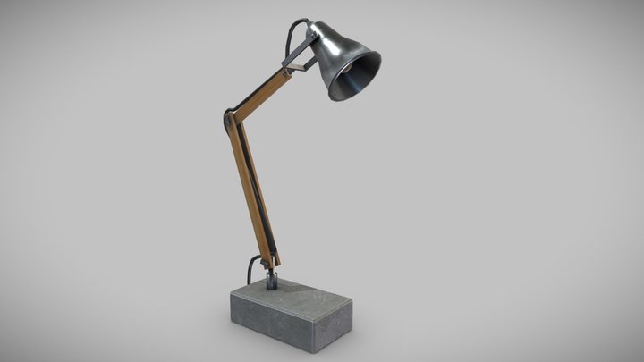 Desk Lamp, Low Poly PBR 3D Model