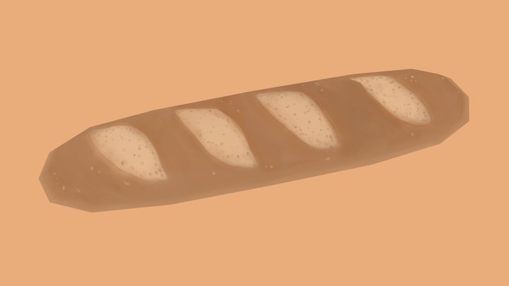 Handpainted Baguette 3D Model