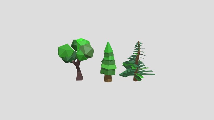 Low Poly Trees Pack 3D Model