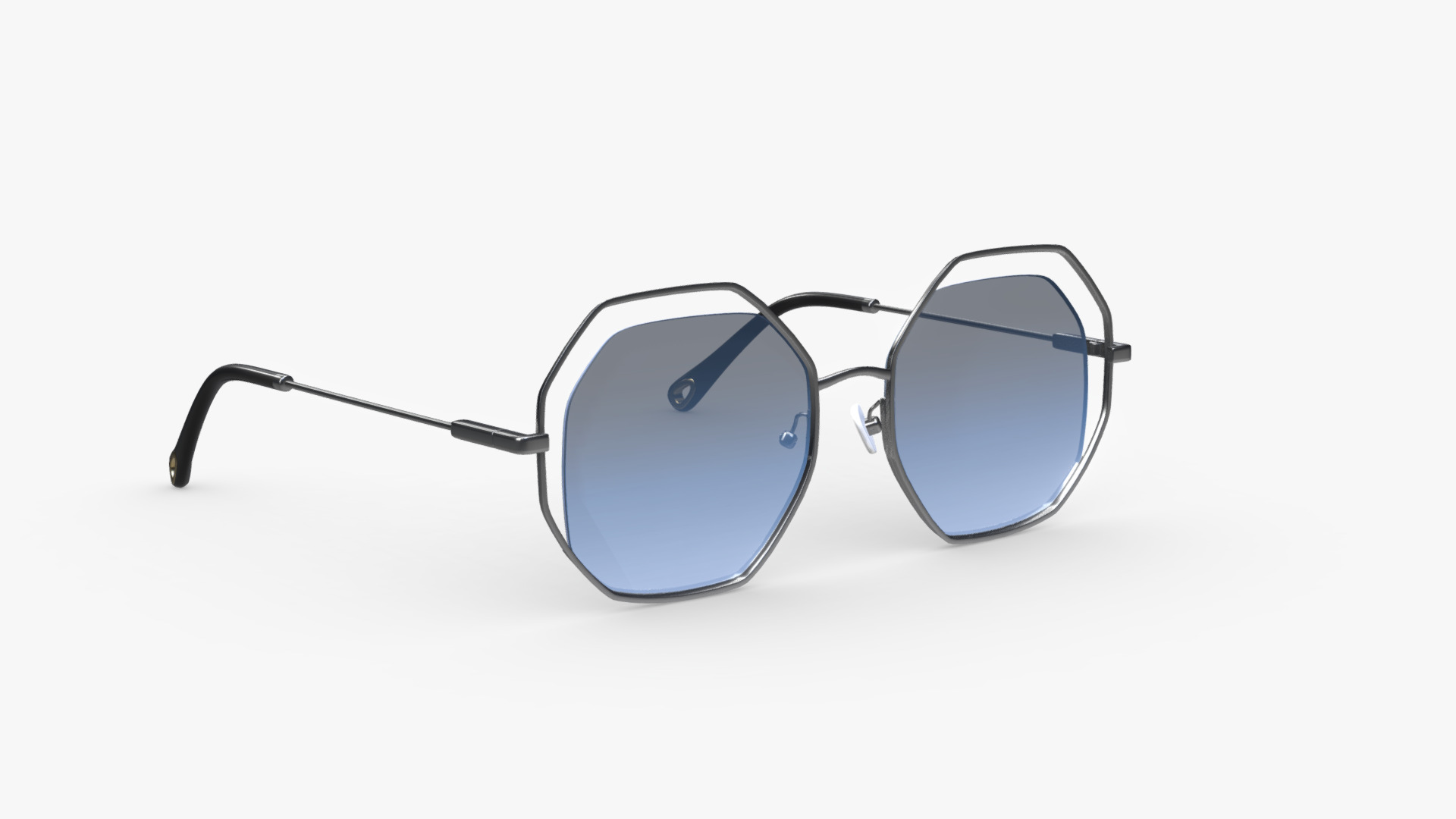3D model Premium Geometric Sunglasses - This is a 3D model of the Premium Geometric Sunglasses. The 3D model is about a pair of glasses.
