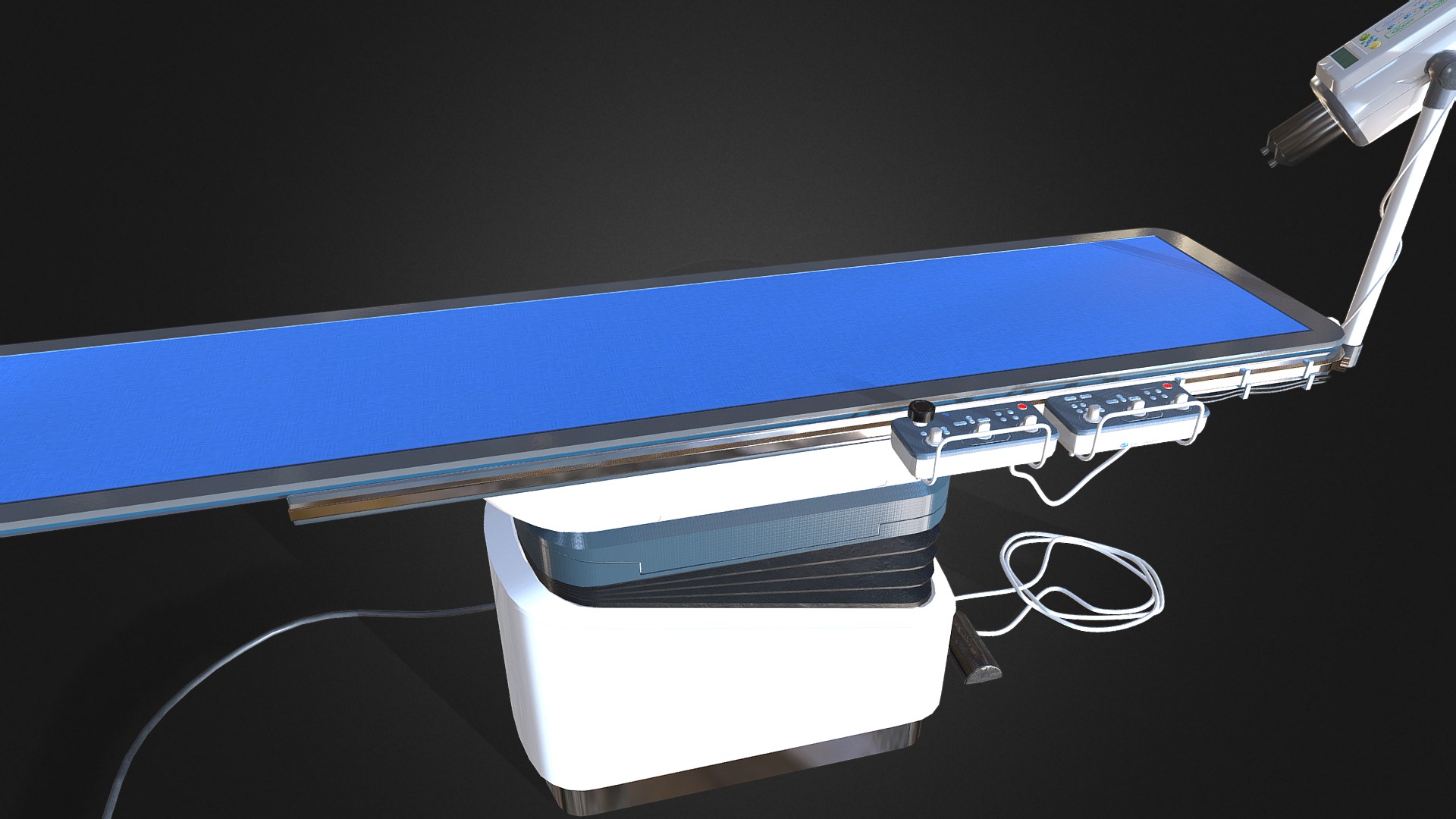 3D model Or_Table - This is a 3D model of the Or_Table. The 3D model is about a blue and white box with a wire attached to it.
