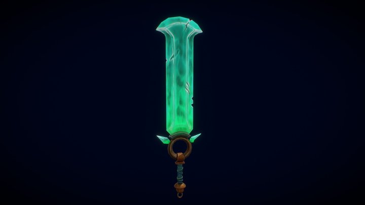 Stylized Crystal Sword 3D Model
