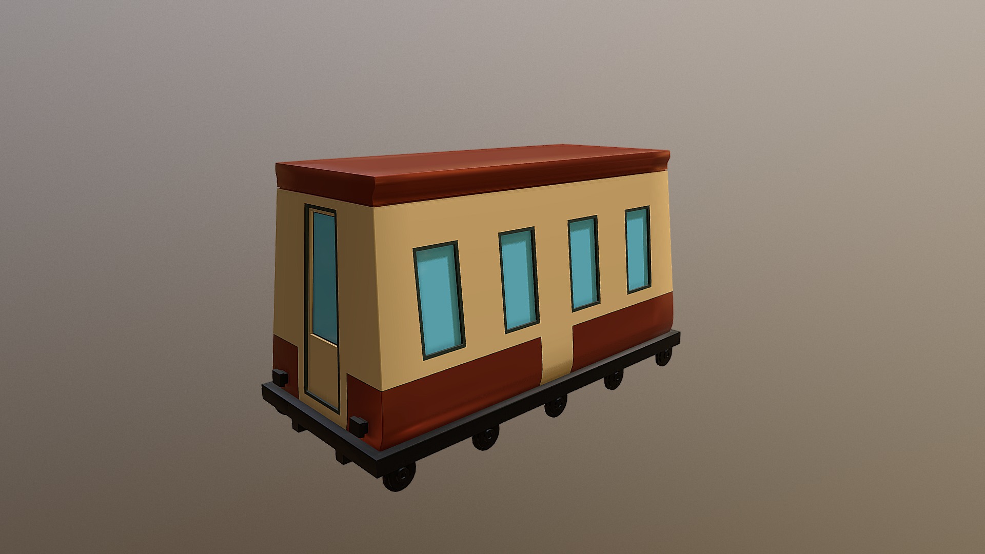 3D model rail-Block-way - This is a 3D model of the rail-Block-way. The 3D model is about a small house with windows.