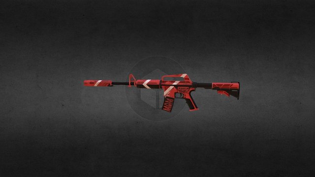M4A1-S RED SHELL(MAM TECH SERIES) 3D Model