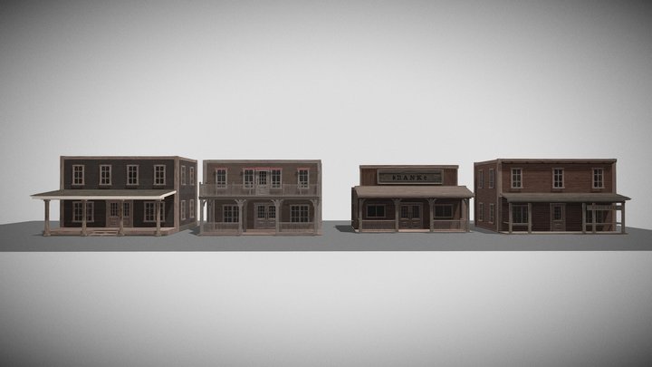 Wild West Buildings 3D Model