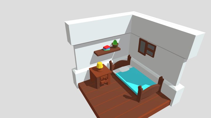 Game Design isometric Bedroom 3D Model