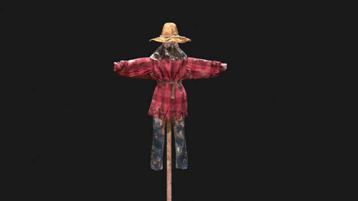 Halloween Man Scarecrow 3D Model