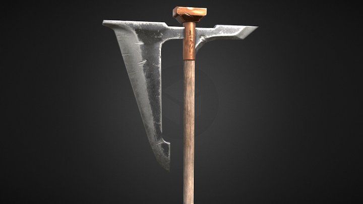 One Handed Dwarven Axe 3D Model