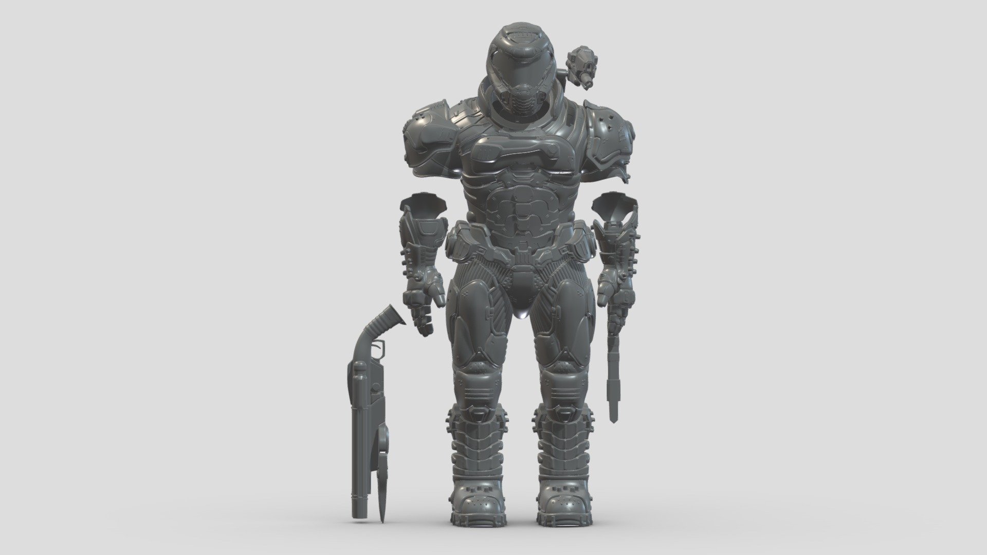 Doom Eternal Slayer Set 3D Print Customize size - Royalty Free 3D model by Frezzy3D (@frezzy3d) [5daec1f]