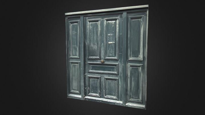 Low poly Old wooden Door 3D Model