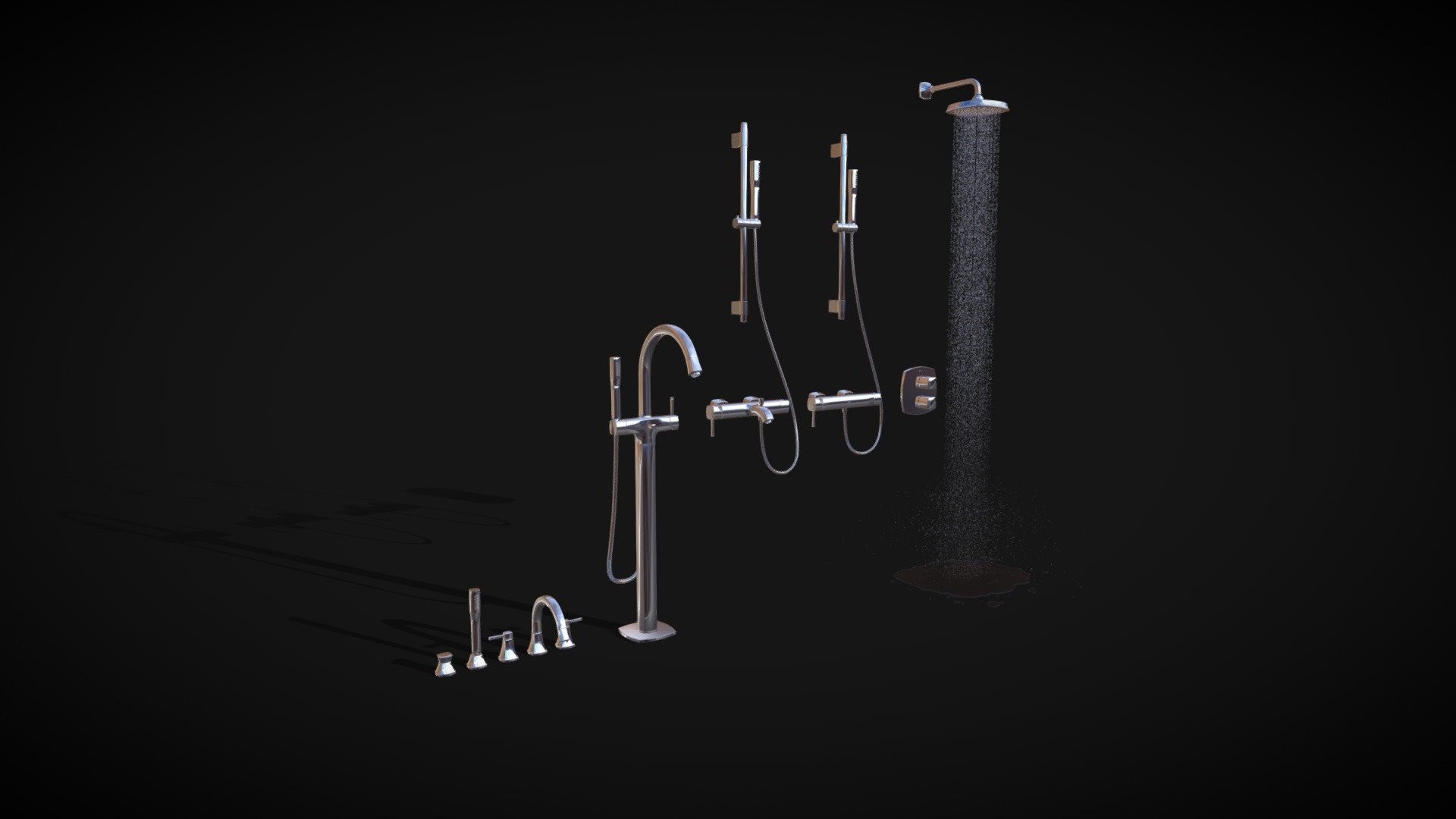 Bath and shower faucets GROHE Grandera set 26 Buy Royalty Free 3D model by madMIX [5db3b3c