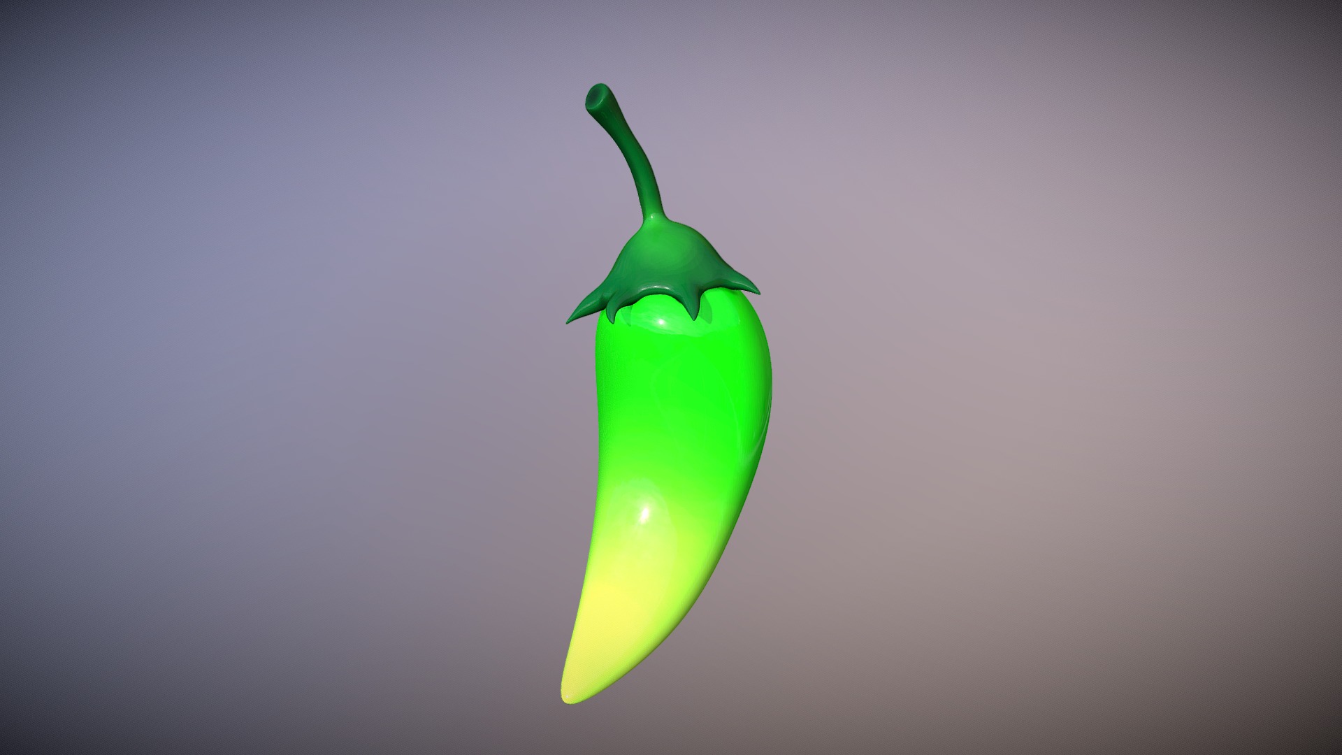 3D model Chile (Green) - This is a 3D model of the Chile (Green). The 3D model is about a green and white object.