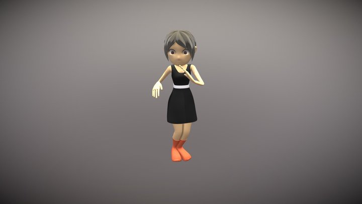 Stylized Little Girl Rig 3D Model