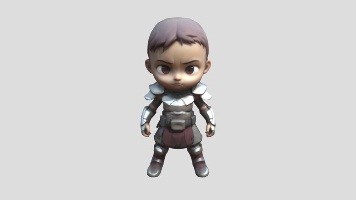 chibi warrior 3D Model