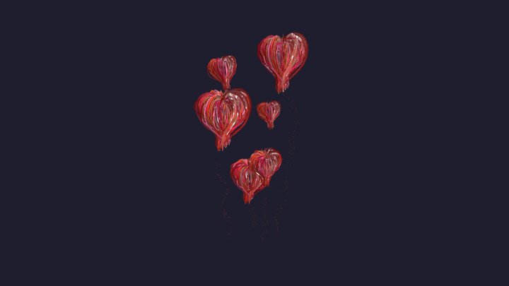 heart ballons 3D Model