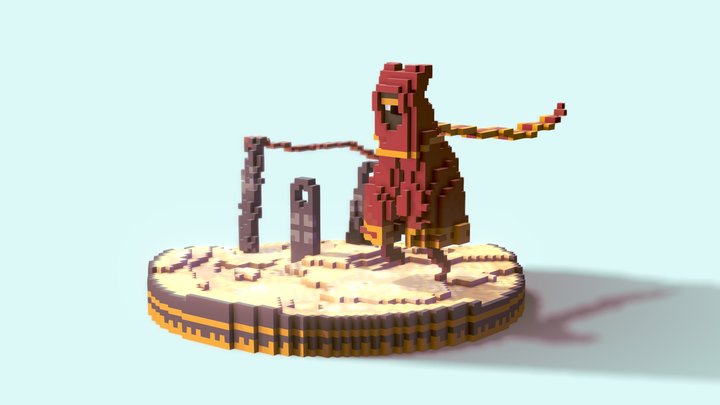 Journey Diorama - Voxel Animation 3D Model