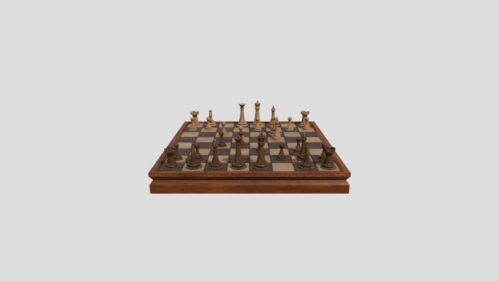 Wooden Chess 3D Model