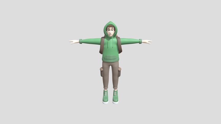Aaron – Personaje 3D estilo low poly 3D Model