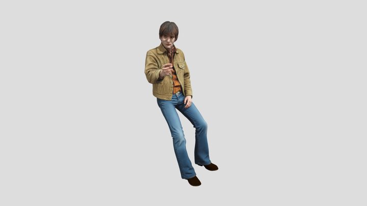 Retro Style Pointing 3D Model