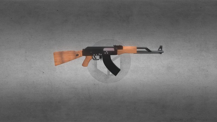 Low Poly AK-47 3D Model