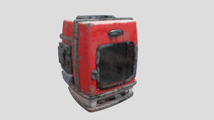 Futuristic, post-apocalyptic Fridge 3D Model