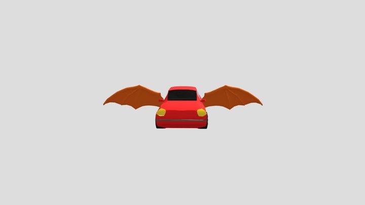 Car with wings 3D Model