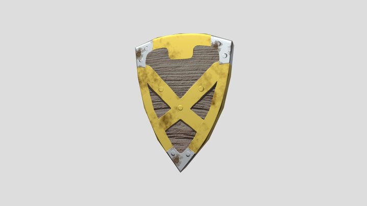 Low poly shield 3D Model