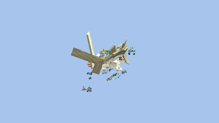 Dinosauria fish scene 3D Model