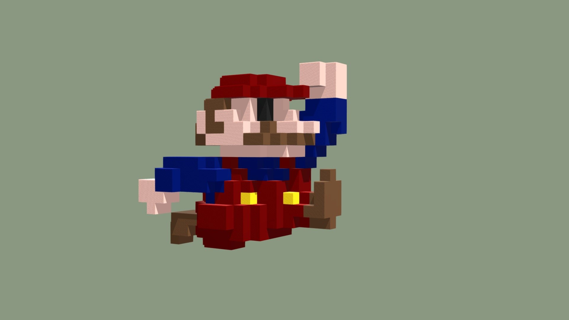 8bit mario characters pack 3D model