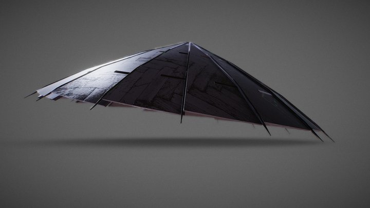 Futuristic Samurai Hat 3D Model