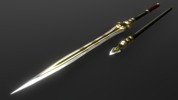 Amenhzor, separated into Spear and Javelin 3D Model